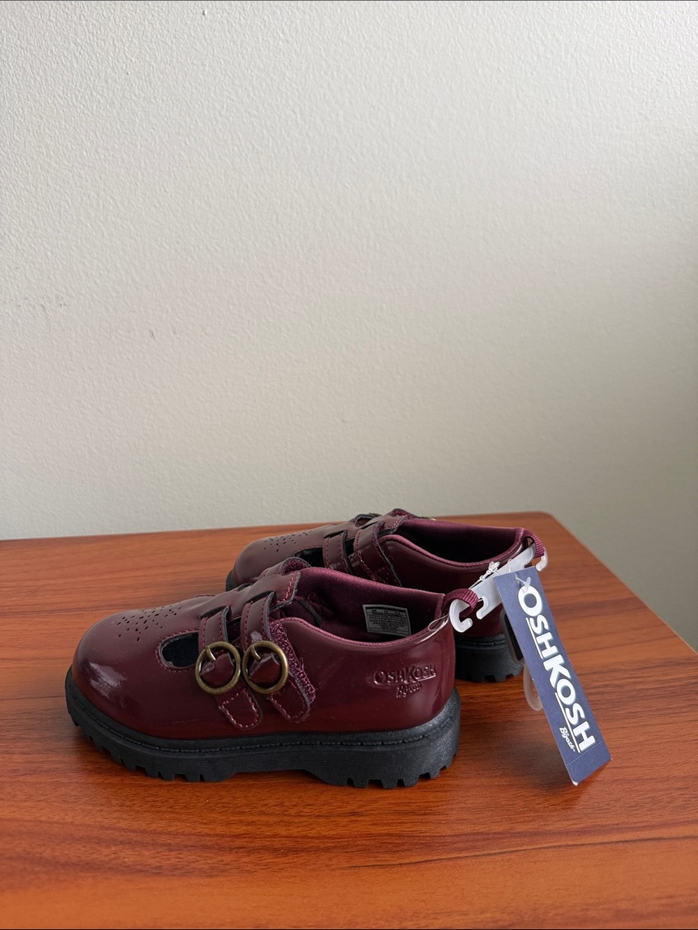 OshKosh B'gosh Burgundy Double-Strap Mary Jane Dress Shoes